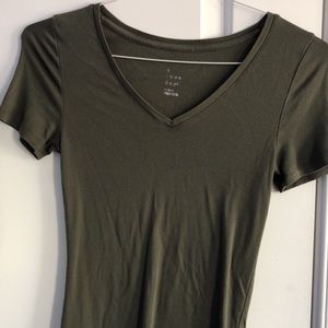 Green v-neck